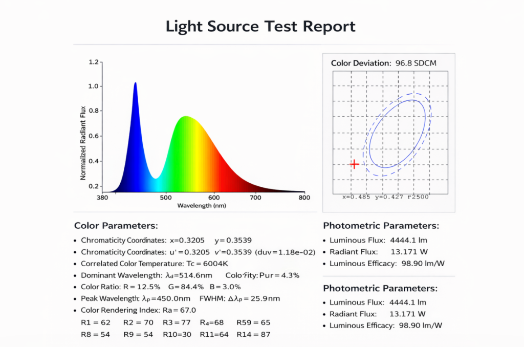 TST Light Source Test Repor