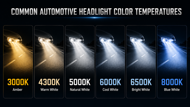 common automotive headlight color temperatures