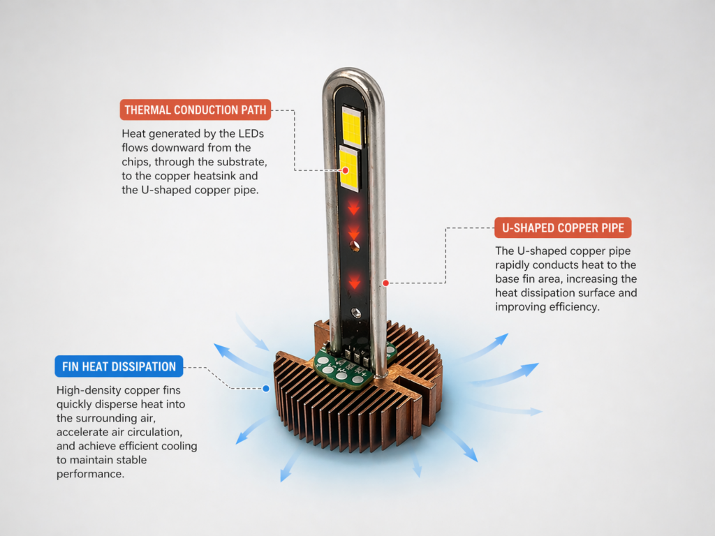 Headlight Fin Heat Dissipation