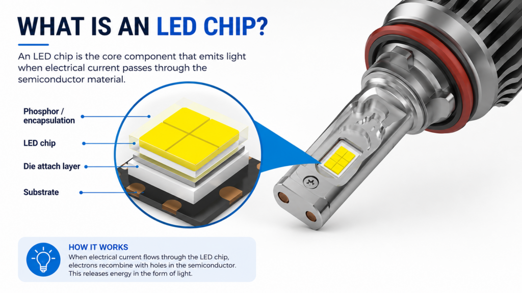 Headlight LED chip